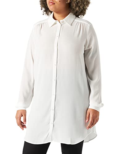 Vila Damen Vilucy Button L/S Tunic - Noos Bluse, Snow White,36 von Vila