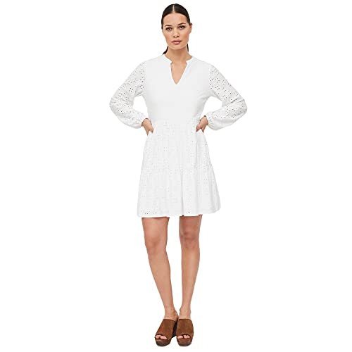 Vila Damen Vikawa L/S Dress/Su - Noos Kleid, Optical Snow, L EU von Vila