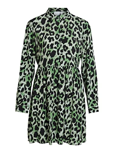Vila Damen Vifini L/S Shirt Dress/Su - Noos Kleid, Mineral Green, 44 EU Vila Damen Vifini L/S Shirt Dress/Su - Noos Kleid, Mineral Green, 44 EU von Vila