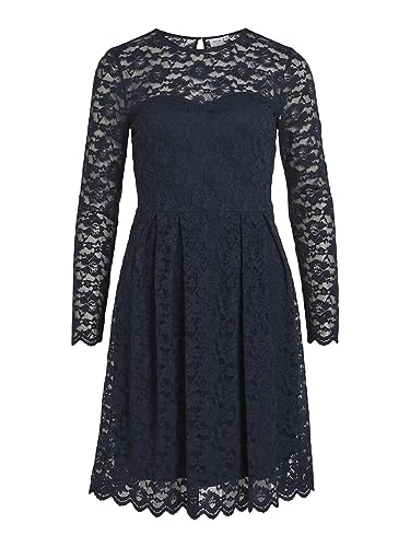 Vila Damen Vikalila L/S Lace - Noos Dress, Navy Blazer, XS EU von Vila