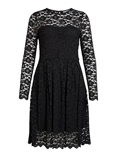 Vila Damen Vikalila L/S Lace - Noos Dress, Schwarz, L EU von Vila