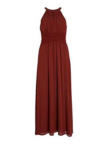 Vila Damen Vimilina Halter Neck Maxi Dress/Su - Noos Dress, Fired Brick, 42 EU von Vila