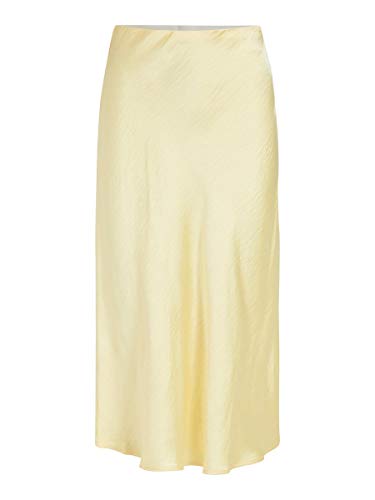 Vila Female Midirock Glänzender High Waist 36Mellow Yellow von Vila