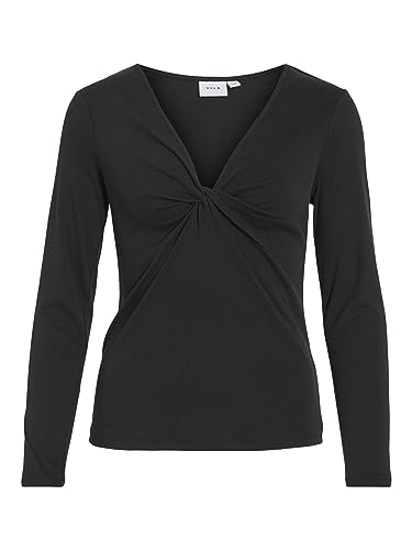 VILULLU V-Neck L/S Knot TOP - NOOS von Vila