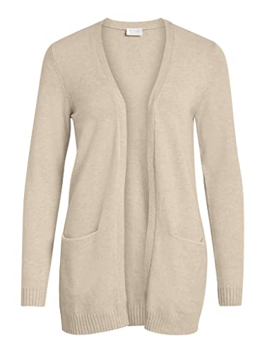 Vila Damen VIRIL Open L/S Knit Cardigan - NOOS 14044041, Natural Melange, XXL von Vila