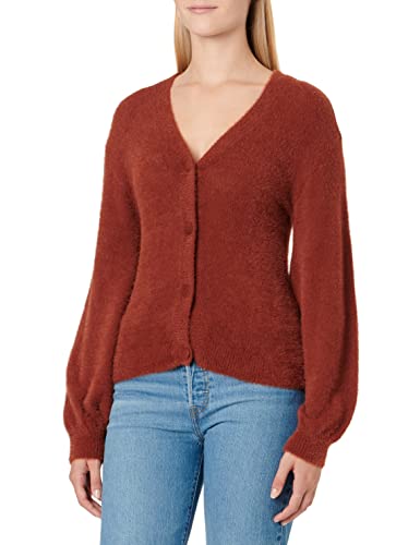 Vila Damen Vilajuli Ls Oversize Rev Knit Cardi-noos Strickjacke, Fired Brick, L EU von Vila