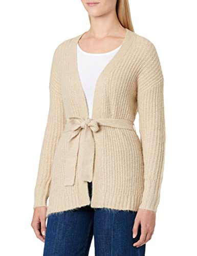 Vila Damen Vifelo L/S Knit Cardigan/Su-noos Strickjacke, Natural Melange, L EU von Vila