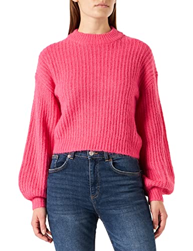 Vila Damen Vifelo L/S Cropped Knit Top/Su - Noos Pullover, Fandango Pink, L EU von Vila