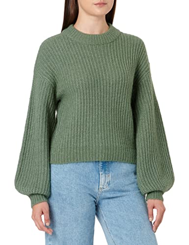 Vila Damen Vifelo L/S Cropped Knit Top/Su - Noos Pullover, Laurel Wreath, XXL EU von Vila