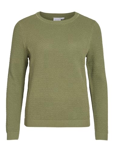 Vila Damen VIDALO O-Neck L/S Knit TOP- NOOS 14082767, Oil Green, S von Vila