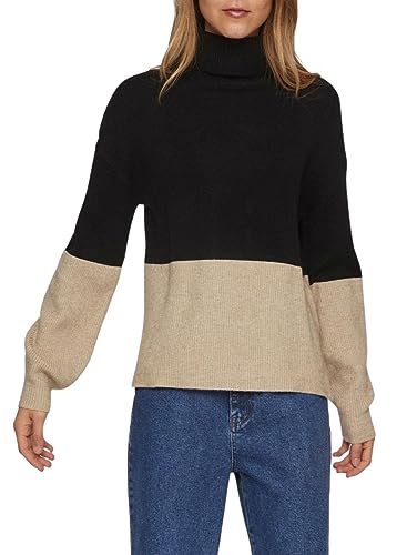 VIRIL Blocking ROLL-NK L/S Knit TOP-NOOS von Vila