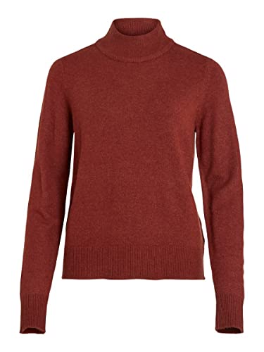 Vila Damen Viril Crewneck L/S Knit Top - Noos Pullover, Fired Brick, XXL EU von Vila