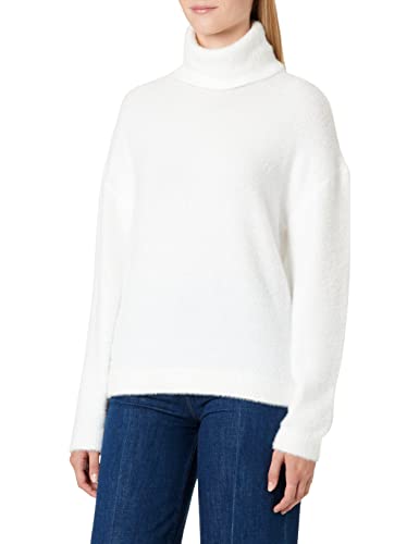 Vila Damen Vilajuli Roll Neck L/S Knit Noos Pullover, White Alyssum, M EU von Vila