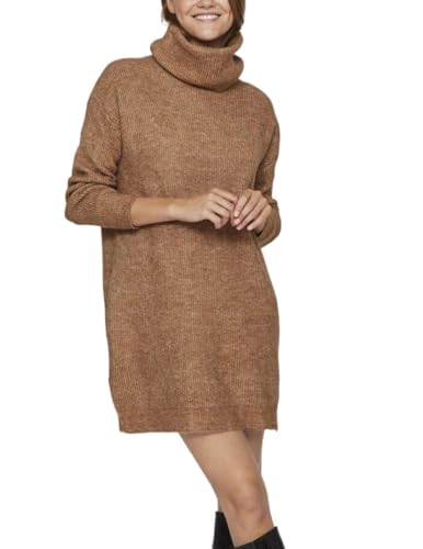 Vila Damen Vicilia Rollneck L/S Knit Tunic/Su-noos Pullover, Toasted Coconut, L EU von Vila