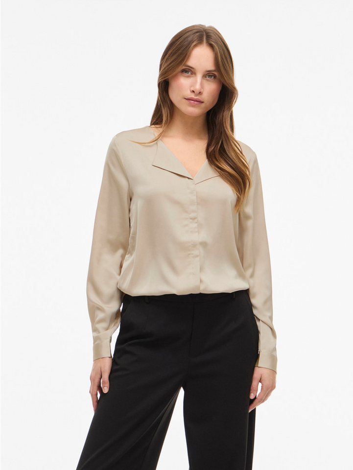 Vila Hemdbluse VIELLETTE V-NECK L/S SATIN SHIRT - NOOS von Vila