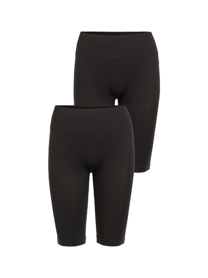 Vila Leggings Leggingshorts 2er-Set Figurformend Gerippt Bund (2-tlg) VISEAM SHORTS - NOOS 2X von Vila