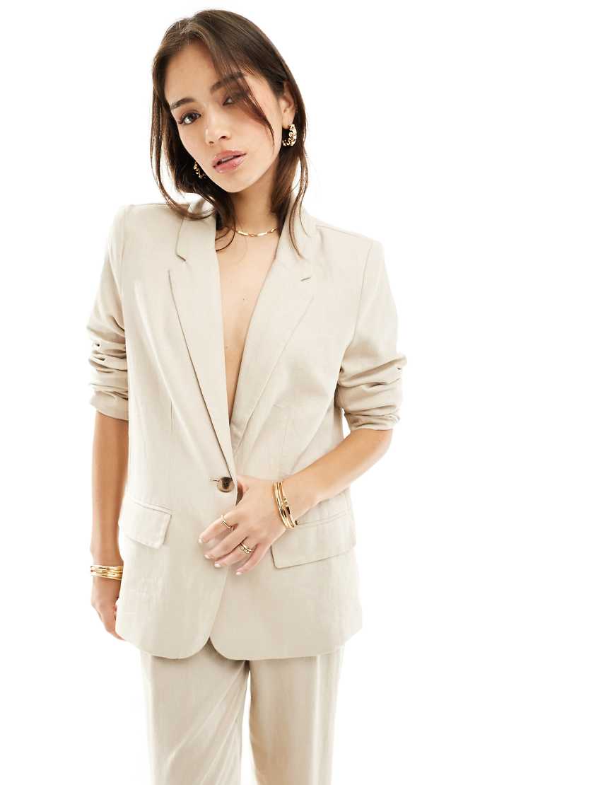 Vila - Leinenblazer in Hellbeige, Kombiteil-Neutral von Vila