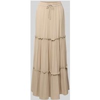 Vila Maxirock mit Volants Modell 'MESA' in Beige, Größe 38 von Vila