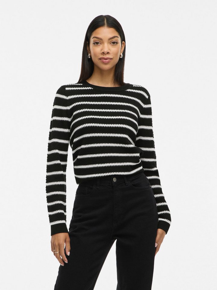Vila Rundhalspullover VIDALO O-NECK L/S STRIPE KNIT TOP- NOOS von Vila