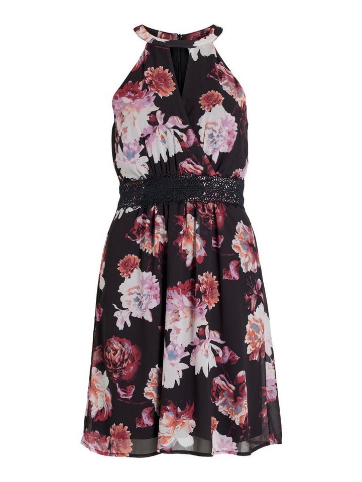 Vila Shirtkleid Blusenkleid Figurbetont mit Spitze an der Taille VIMILINA (lang) VIMILINA S/L SHORT WRAP DRESS /KA von Vila