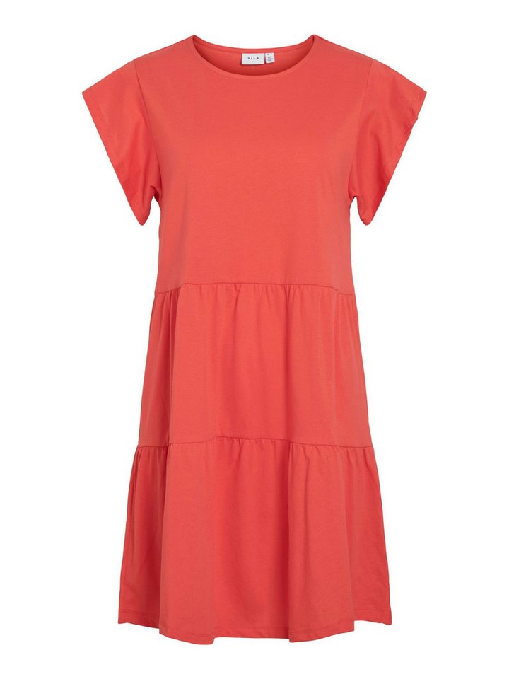 Vila Shirtkleid Kurzärmeliges Volant Design mit Rüschen und Rundhals (kurz) VISUMMER S/S DRESS von Vila