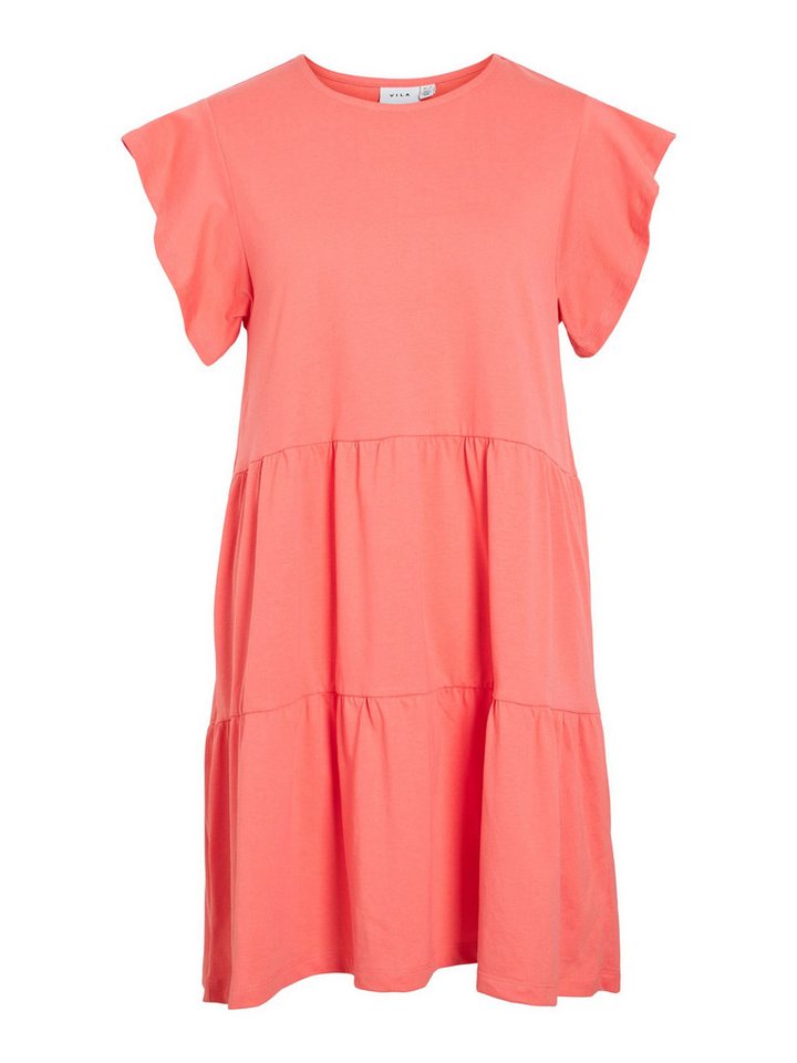 Vila Shirtkleid Kurzärmeliges Volant Design mit Rüschen und Rundhals (kurz) VISUMMER S/S DRESS von Vila