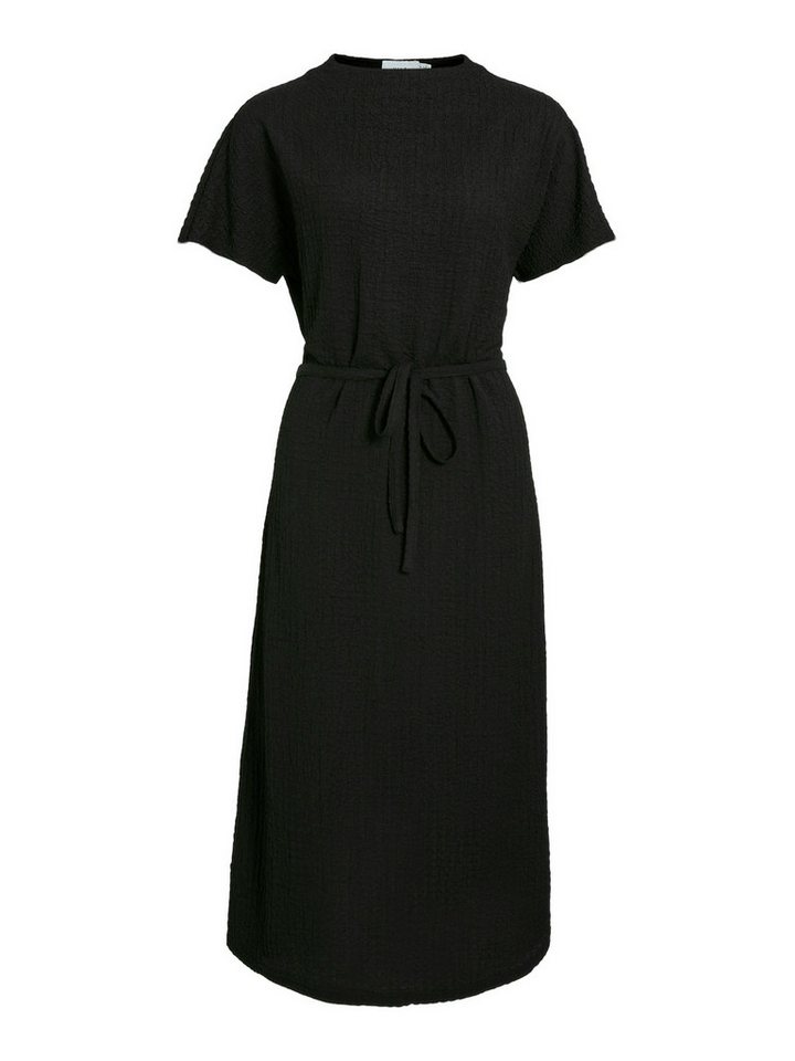 Vila Shirtkleid Kurzes Design Ärmel Taillengürtel Midi Dress (lang) VIBELINDA FUNNEL NECK S/S MIDI DRESS von Vila