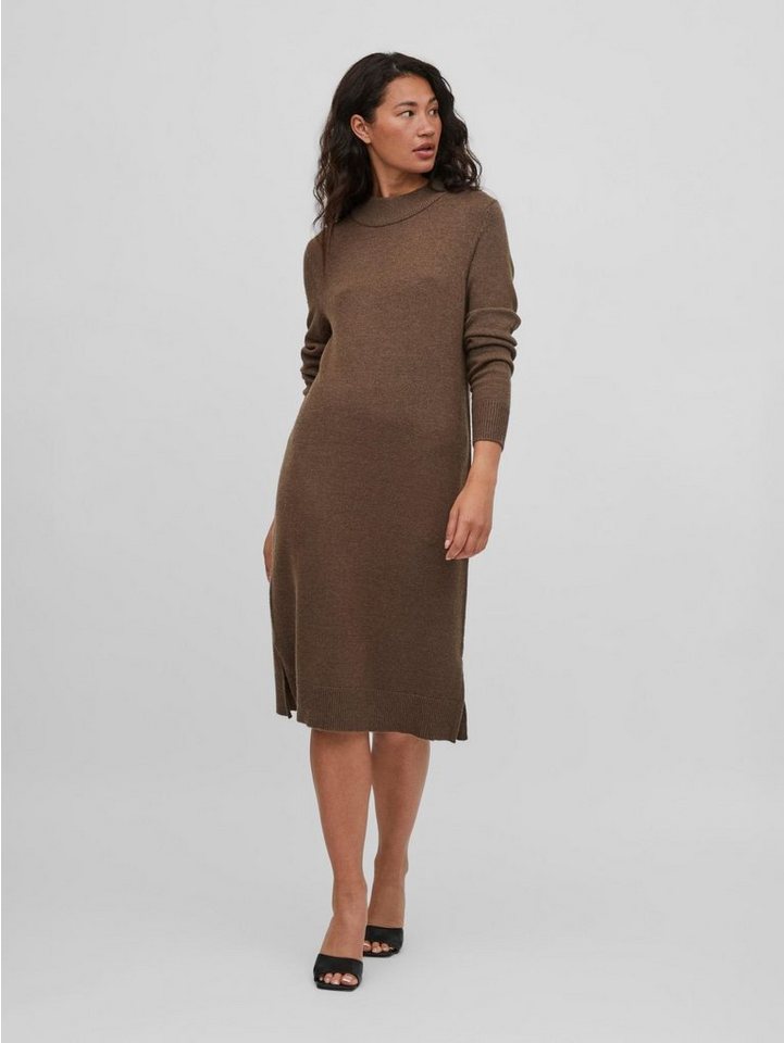 Vila Shirtkleid Langarm Midi Strickkleid Loose Fit Pullover Dress VIRIL (lang) 4601 in Braun-3 von Vila