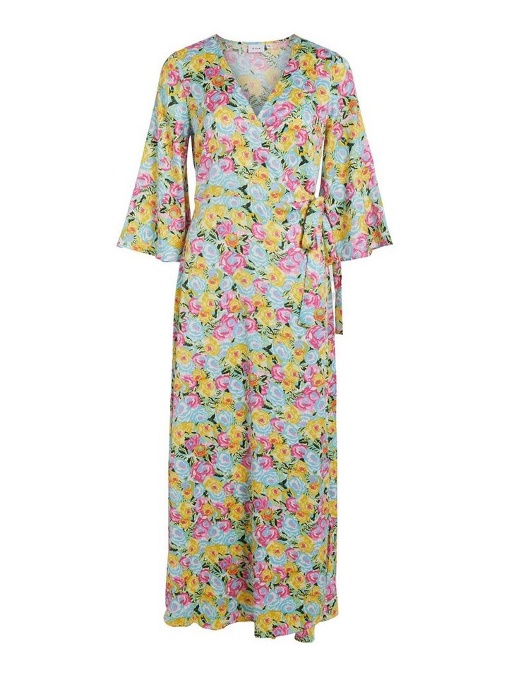 Vila Shirtkleid Legeres Blusenkleid mit Kimono Ärmel Midi Dress VISUNA (knielang) 6975 in Gelb von Vila