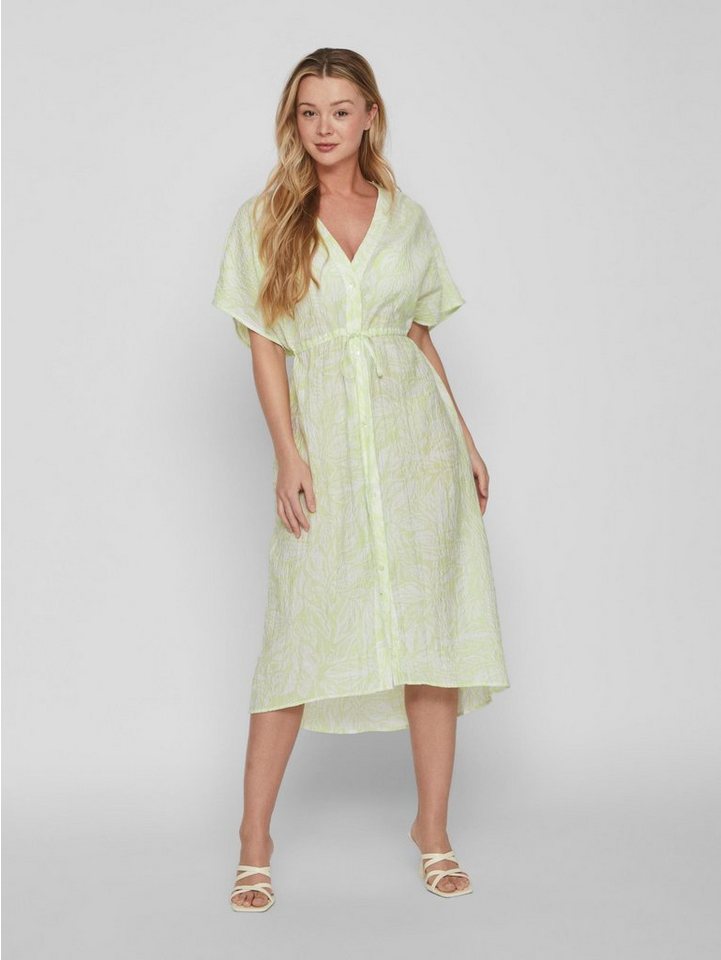 Vila Shirtkleid Lockeres Blusenkleid mit Knopfleiste Crepe Midi Dress VILIMIA (extralang) VILIMIA MAYA S/S MIDI DRESS/SU von Vila