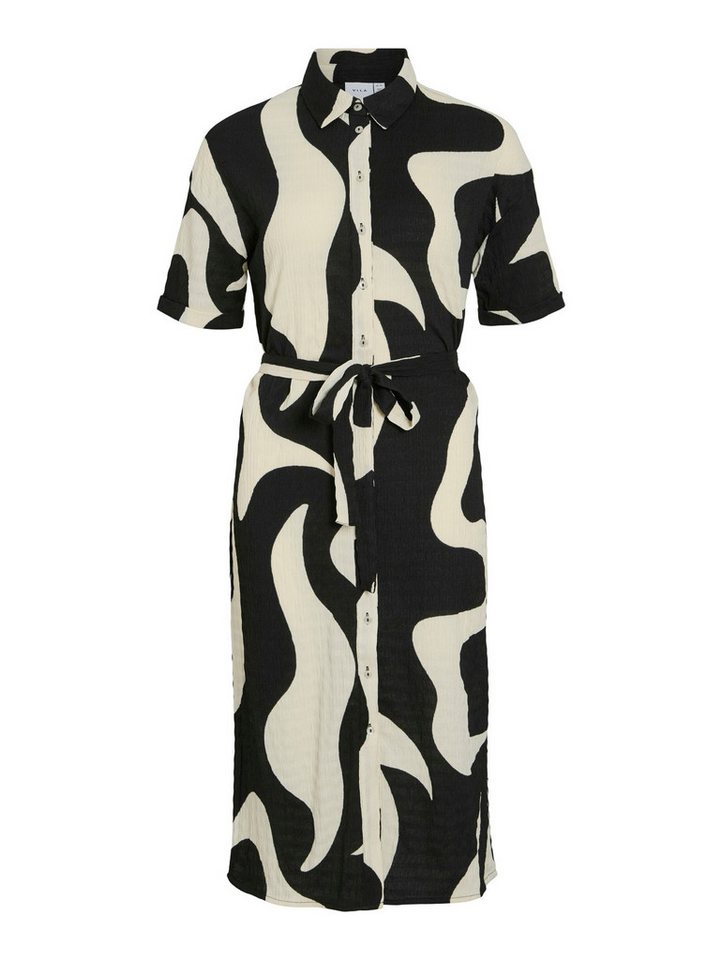 Vila Shirtkleid Modisches Blusen-Design mit Bindeband und Knopfleiste (knielang) VIZEYA ZERA 2/4 MIDI SHIRT DRESS/DFS von Vila