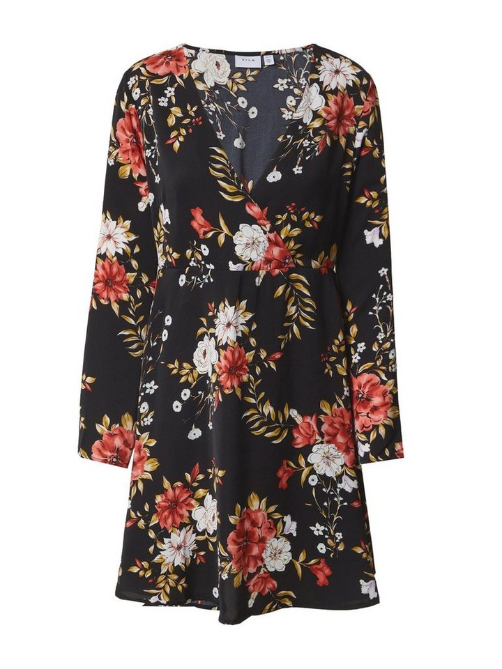 Vila Sommerkleid BLUME (1-tlg) Wickel-Design von Vila