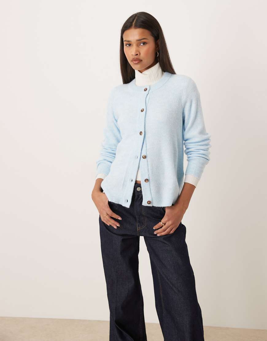 Vila - Strickjacke in Hellblau meliert von Vila