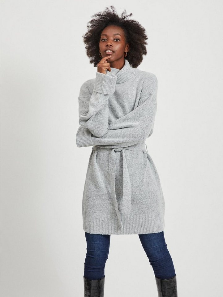 Vila Strickkleid Strick mit Rollkragen & Bindegürtel VIROLFIE (kurz) VIROLFIE L/S TIE BELT KNIT DRESS - NOOS von Vila