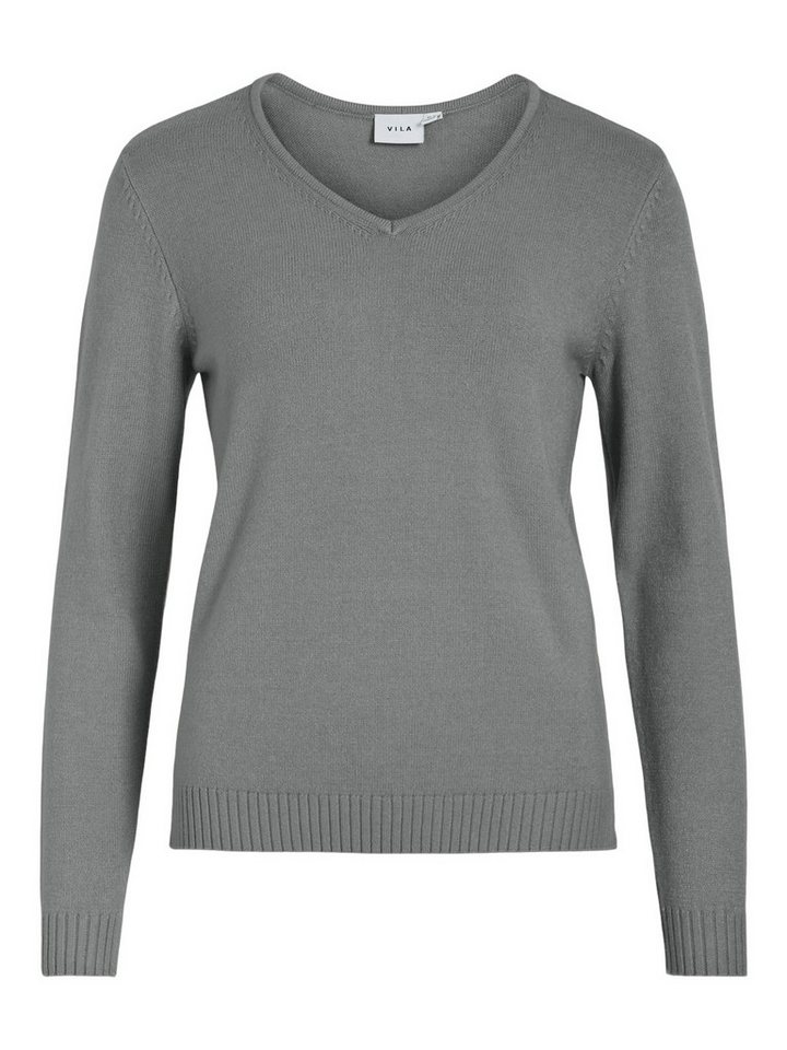 Vila Strickpullover Dünner Strickpullover Basic Stretch VIRIL VIRIL V-NECK L/S KNIT TOP - NOOS von Vila
