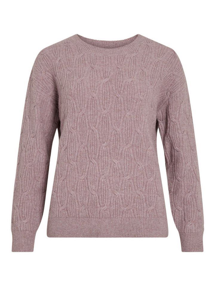 Vila Strickpullover Gemusterter Pullover mit elegantem Zopfmuster-Design VILASSIA O-NECK L/S CABEL KNIT TOP -NOOS von Vila