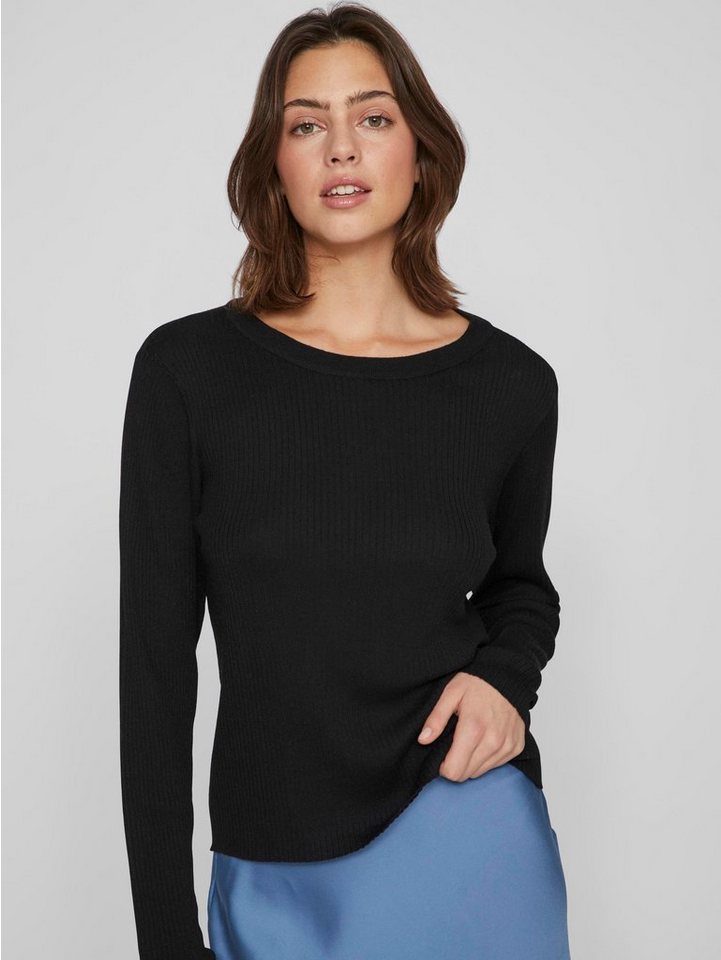 Vila Strickpullover Gerippter Longsleeve Pullover Feinstrick Sweater Shirt VIABELLA VIABELLA RIB L/S KNIT TOP - NOOS Vila Strickpullover Gerippter Longsleeve Pullover Feinstrick Sweater Shirt VIABELLA VIABELLA RIB L/S KNIT TOP - NOOS von Vila