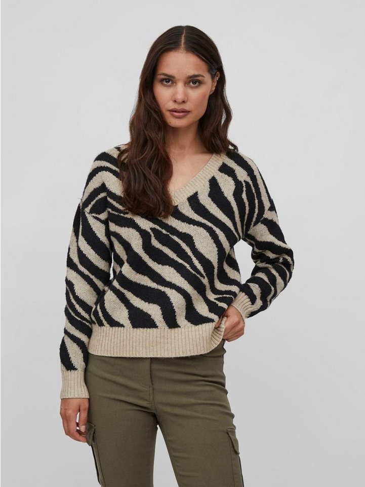 Vila Strickpullover VIRIL FEAMI MIX V-NECK L/S KNIT TOP-NOOS von Vila