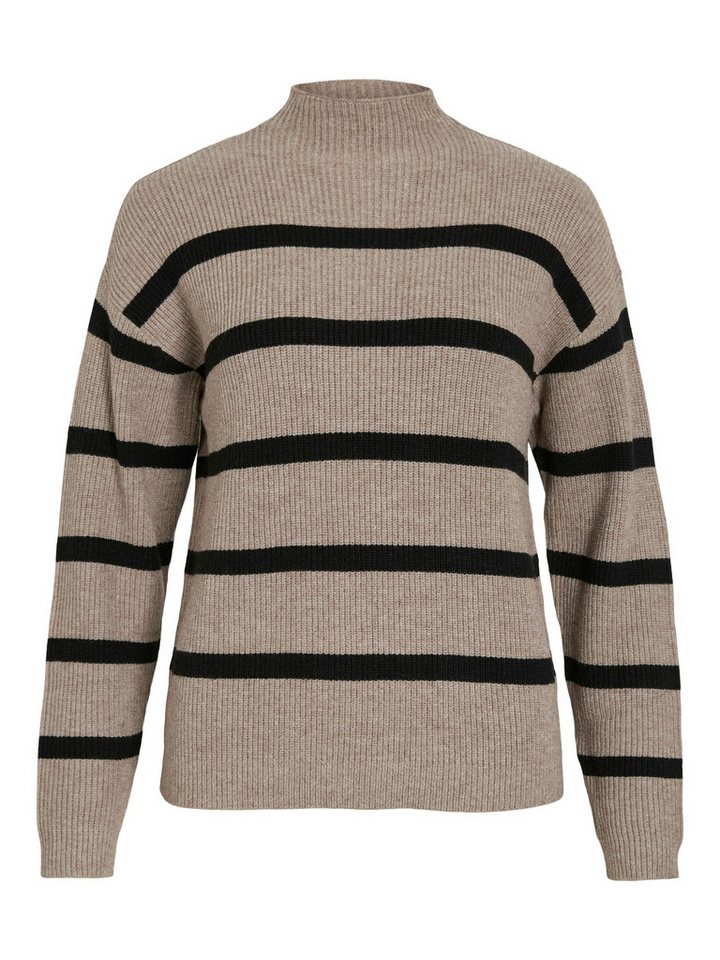 Vila Strickpullover Streifen Strickpullover Stehkragen VIRIL VIRIL MOCKNECK L/S KNIT RIB TOP 2- NOOS von Vila