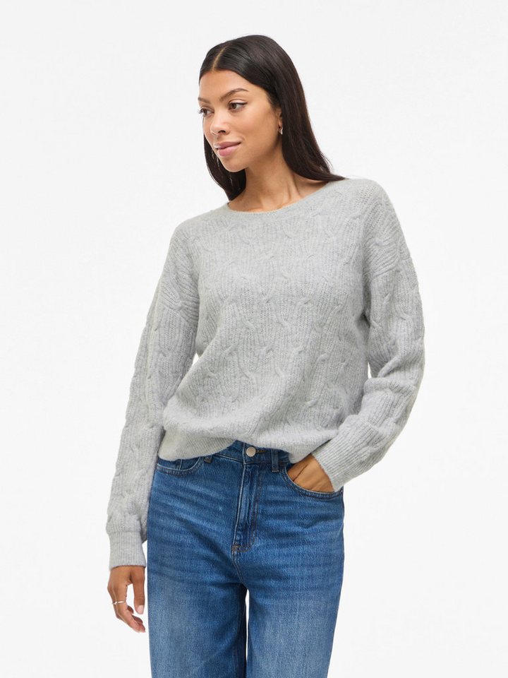 Vila Strickpullover VILASSIA O-NECK L/S CABEL KNIT TOP -NOOS von Vila