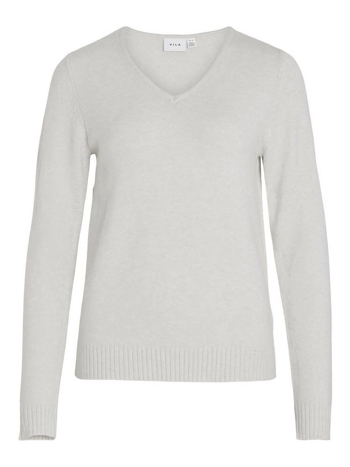 Vila Strickpullover Dünner Strickpullover Basic Stretch VIRIL VIRIL V-NECK L/S KNIT TOP - NOOS von Vila