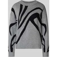 Vila Strickpullover aus Viskose-Mix mit Rundhalsausschnitt in Mittelgrau, Größe L von Vila