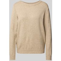 Vila Strickpullover mit Rundhalsausschnitt Modell 'Viril' in Offwhite, Größe S von Vila