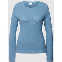 Vila Strickpullover mit Rundhalsausschnitt Modell 'Viril' in Rauchblau, Größe XL von Vila