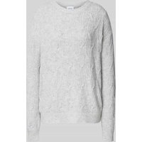 Vila Strickpullover mit Strukturmuster Modell 'LASSIA' in Hellgrau, Größe XS von Vila