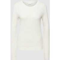 Vila Strickpullover mit Strukturmuster Modell 'Vidalo O-Neck' in Offwhite, Größe L von Vila