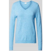Vila Strickpullover mit V-Ausschnitt Modell 'RIL' in Hellblau, Größe XL von Vila