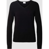 Vila Strickpullover mit V-Ausschnitt Modell 'Viril' in Black, Größe XL von Vila