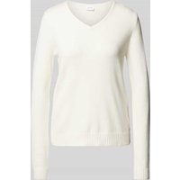 Vila Strickpullover mit V-Ausschnitt Modell 'Viril' in Offwhite, Größe S von Vila