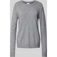 Vila Strickpullover mit Rundhalsausschnitt Modell 'Viril' in Mittelgrau Melange, Größe XL von Vila